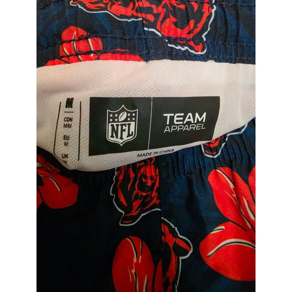 NFL Team Apparel Chicago Bears Men Swim Trunks M Volley Hawaiian Floral Shorts‎